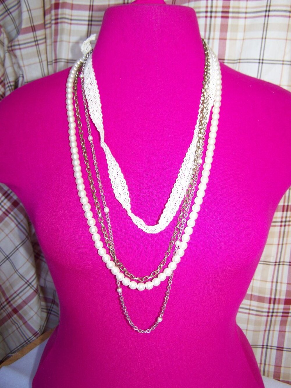 Maurices Faux Pearl & Lace Multi-Strand Necklace